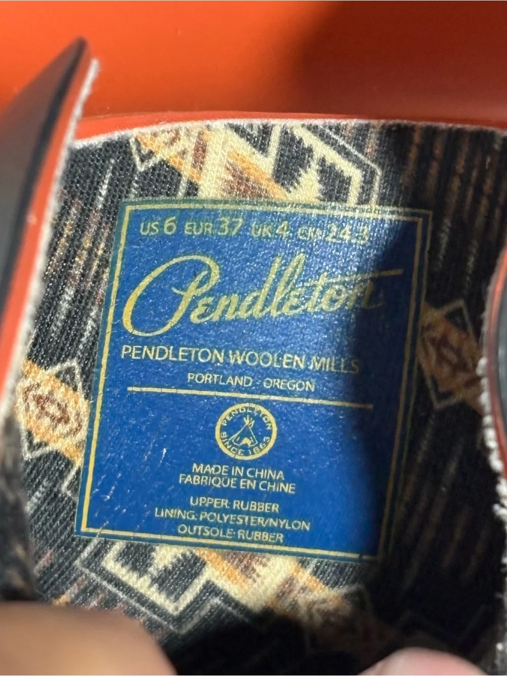 Pendleton Orange and Yellow Short Women's Rubber Boots